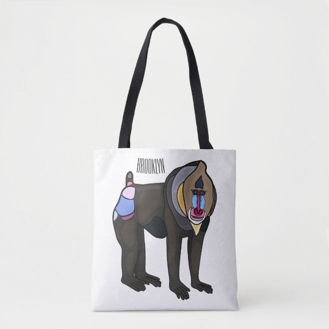 Abbildung des Mandrill Cartoon Tasche (Vorderseite)