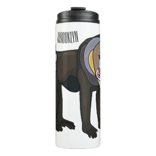 Abbildung des Mandrill Cartoon Thermosbecher