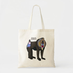 Abbildung des Mandrill Cartoon Tragetasche