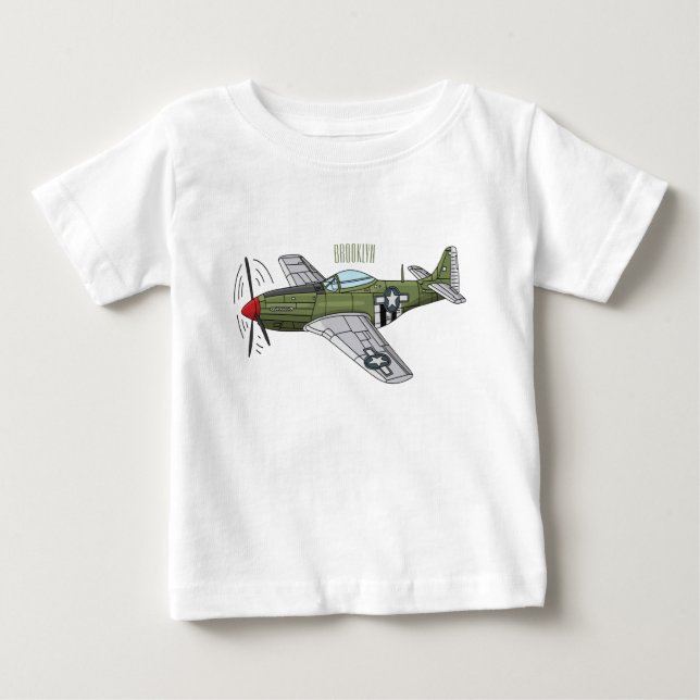Abbildung des militärischen Flugzeug Cartoon Baby T-shirt (Vorderseite)