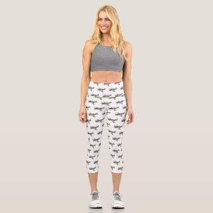 Abbildung des militärischen Flugzeug Cartoon Capri Leggings