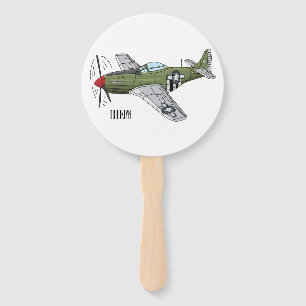 Abbildung des militärischen Flugzeug Cartoon Fächer