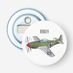 Abbildung des militärischen Flugzeug Cartoon Flaschenöffner