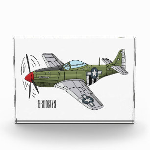 Abbildung des militärischen Flugzeug Cartoon Fotoblock