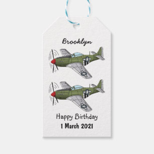 Abbildung des militärischen Flugzeug Cartoon Geschenkanhänger