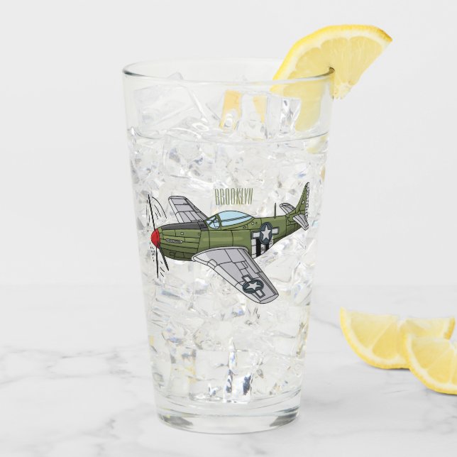Abbildung des militärischen Flugzeug Cartoon Glas (Rückseite Ice)