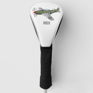 Abbildung des militärischen Flugzeug Cartoon Golf Headcover