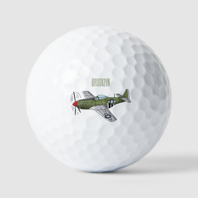 Abbildung des militärischen Flugzeug Cartoon Golfball (Vorderseite)