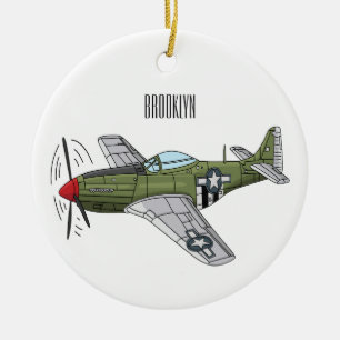 Abbildung des militärischen Flugzeug Cartoon Keramik Ornament
