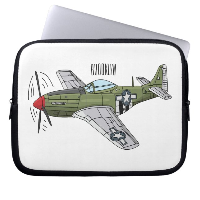 Abbildung des militärischen Flugzeug Cartoon Laptopschutzhülle (Vorderseite)