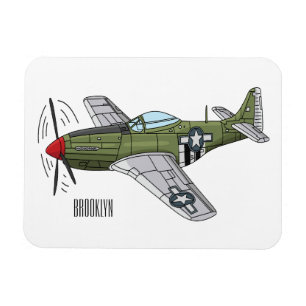 Abbildung des militärischen Flugzeug Cartoon Magnet