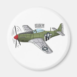 Abbildung des militärischen Flugzeug Cartoon Magnet