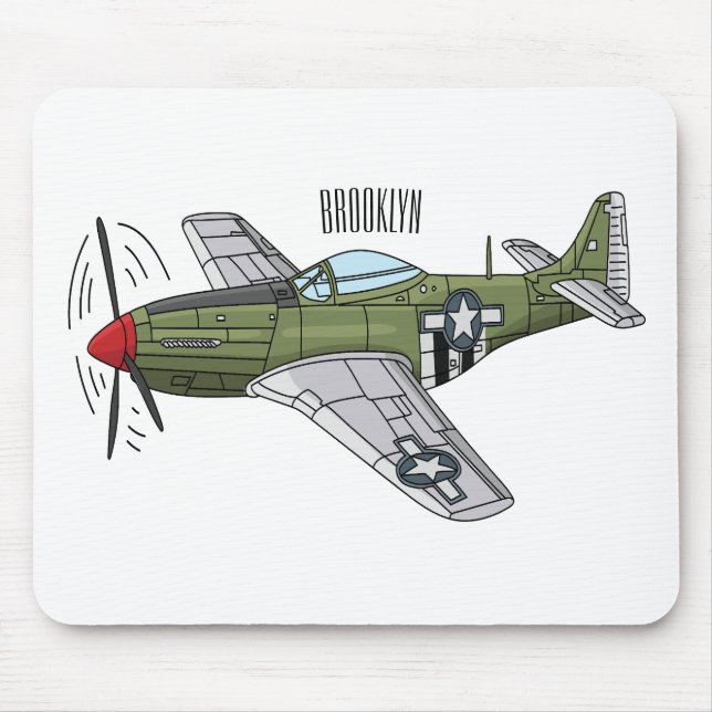 Abbildung des militärischen Flugzeug Cartoon Mousepad (Vorne)