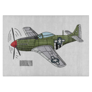 Abbildung des militärischen Flugzeug Cartoon Schneidebrett