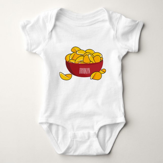 Abbildung des Potato-Chip-Cartoon Baby Strampler (Vorderseite)