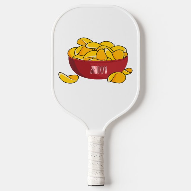 Abbildung des Potato-Chip-Cartoon Pickleball Schläger (Vorderseite)