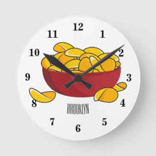 Abbildung des Potato-Chip-Cartoon Runde Wanduhr