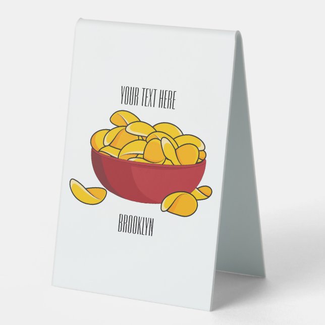 Abbildung des Potato-Chip-Cartoon Tischaufsteller (Vorderseite)