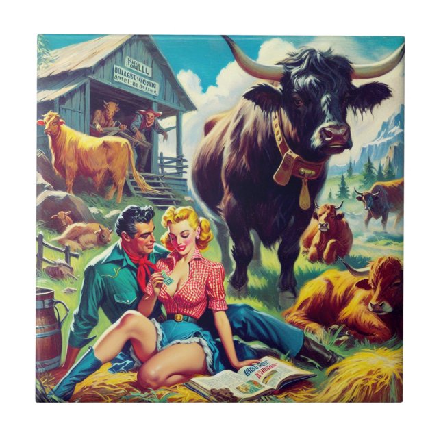 Abbildung des Retro-Länderkopfes Fliese (Vorderseite)