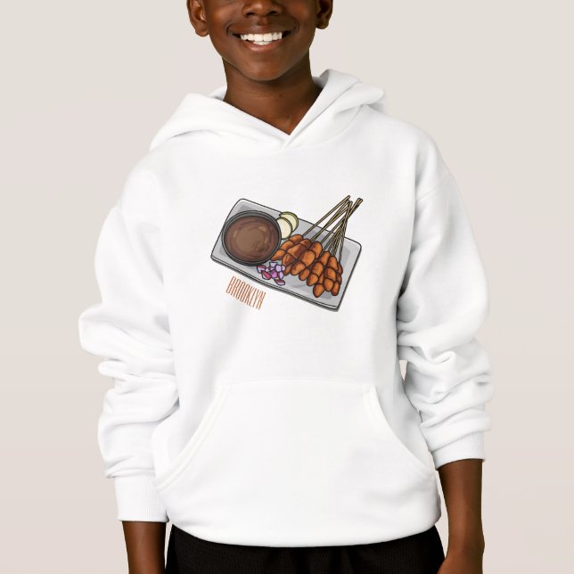 Abbildung des Satay-Cartoon Hoodie (Vorderseite)