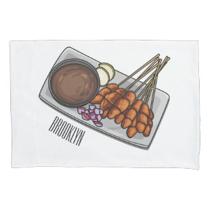 Abbildung des Satay-Cartoon Kissenbezug