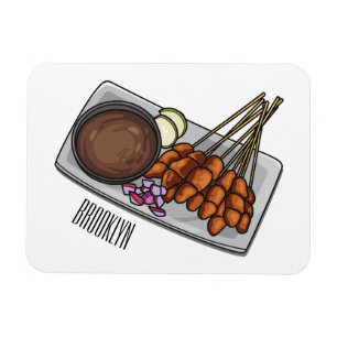 Abbildung des Satay-Cartoon Magnet