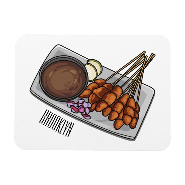 Abbildung des Satay-Cartoon Magnet (Horizontal)