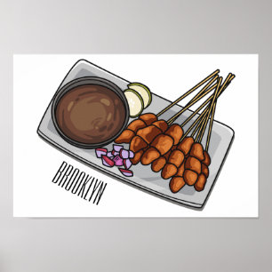 Abbildung des Satay-Cartoon Poster