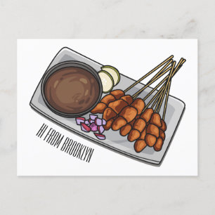 Abbildung des Satay-Cartoon Postkarte