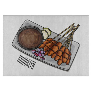 Abbildung des Satay-Cartoon Schneidebrett