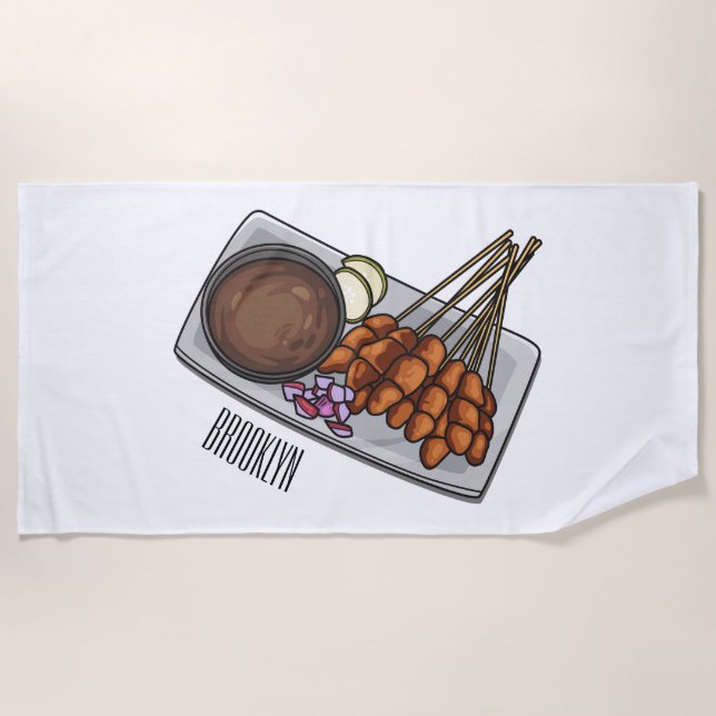 Abbildung des Satay-Cartoon Strandtuch (Vorderseite)