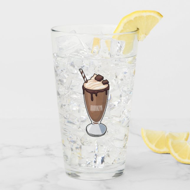 Abbildung des Schokoladenmilch-Cartoon Glas (Rückseite Ice)