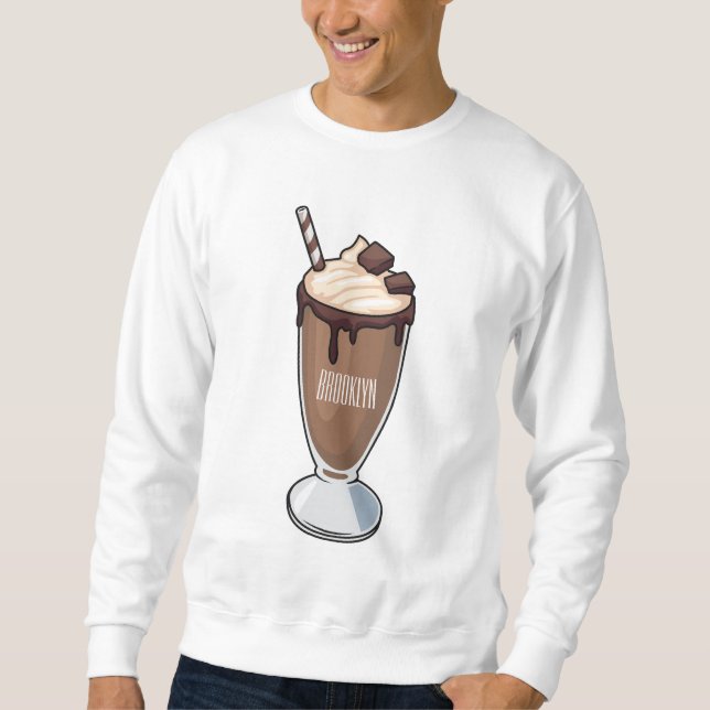 Abbildung des Schokoladenmilch-Cartoon Sweatshirt (Vorderseite)