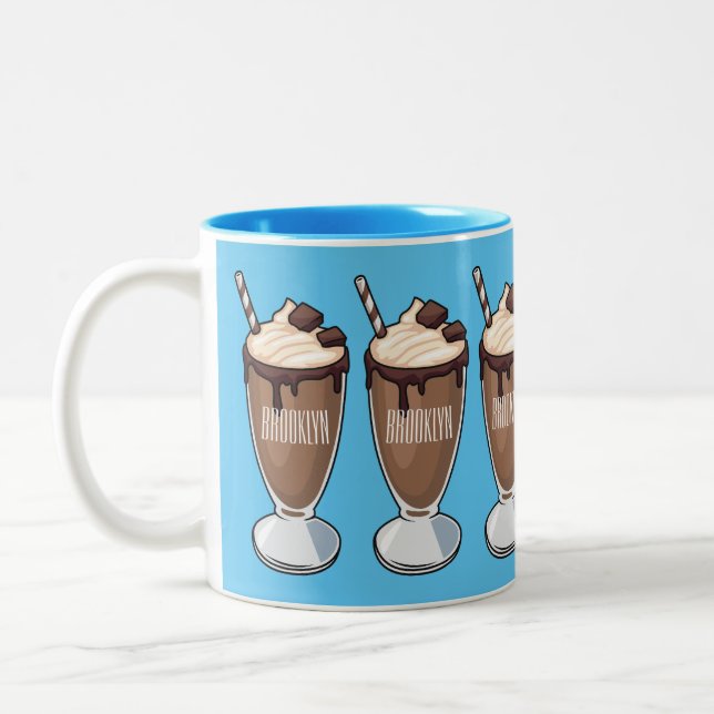 Abbildung des Schokoladenmilch-Cartoon Zweifarbige Tasse (Links)