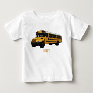 Abbildung des Schulbus-Cartoon Baby T-shirt