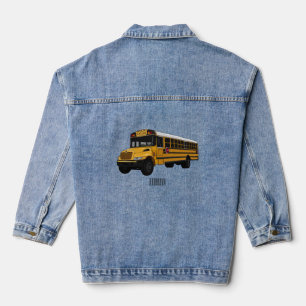Abbildung des Schulbus-Cartoon Jeansjacke