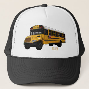 Abbildung des Schulbus-Cartoon Truckerkappe