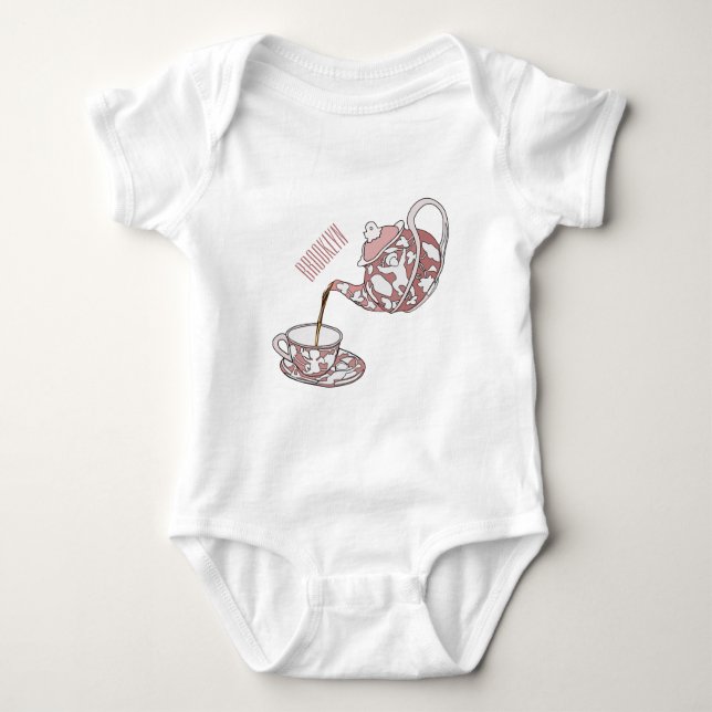 Abbildung des Teacup-Set-Cartoon Baby Strampler (Vorderseite)