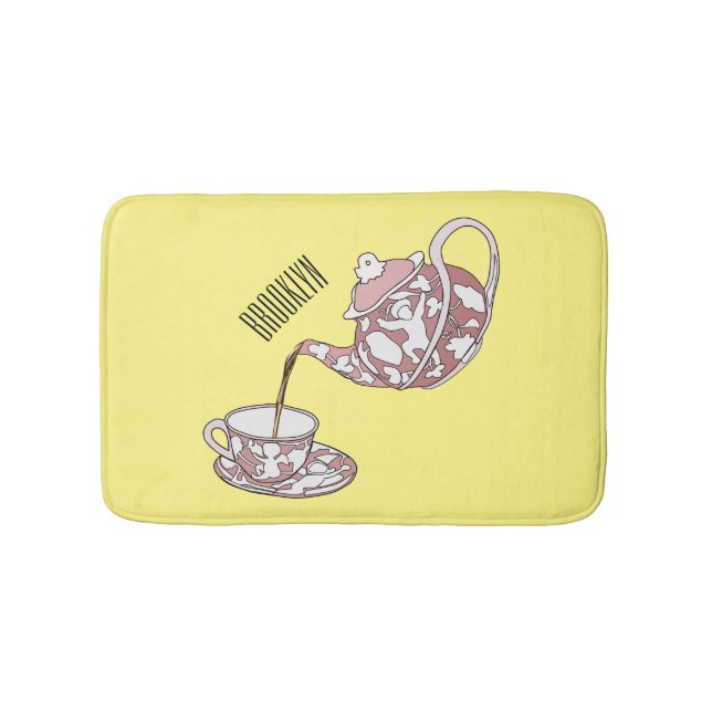 Abbildung des Teacup-Set-Cartoon Badematte (Vorderseite)
