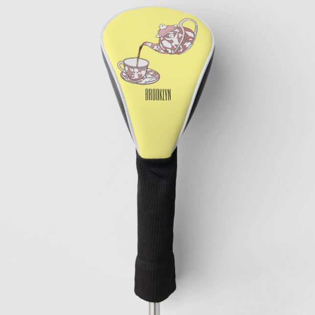 Abbildung des Teacup-Set-Cartoon Golf Headcover (Vorderseite)