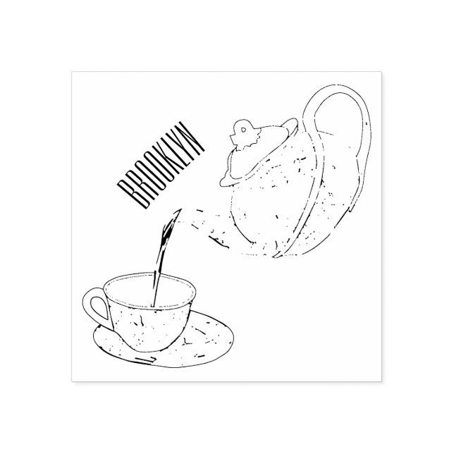 Abbildung des Teacup-Set-Cartoon Gummistempel (Prägung)