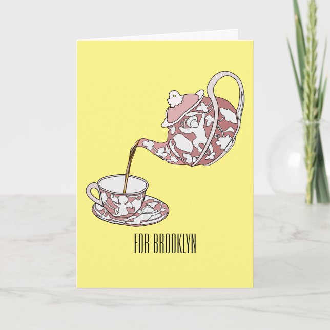 Abbildung des Teacup-Set-Cartoon Karte (Vorderseite)