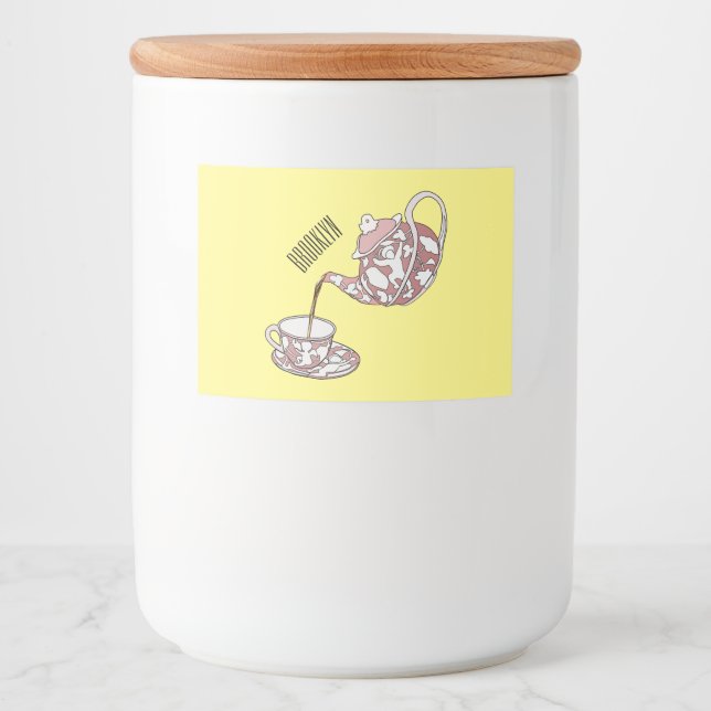 Abbildung des Teacup-Set-Cartoon Lebensmitteletikett (Vorderseite)