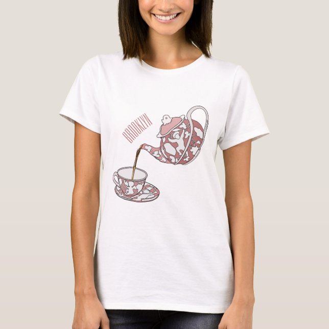 Abbildung des Teacup-Set-Cartoon T-Shirt (Vorderseite)