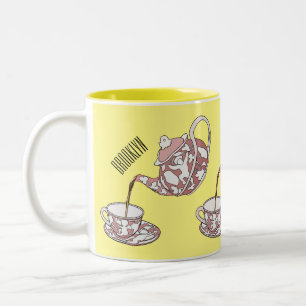 Abbildung des Teacup-Set-Cartoon Zweifarbige Tasse