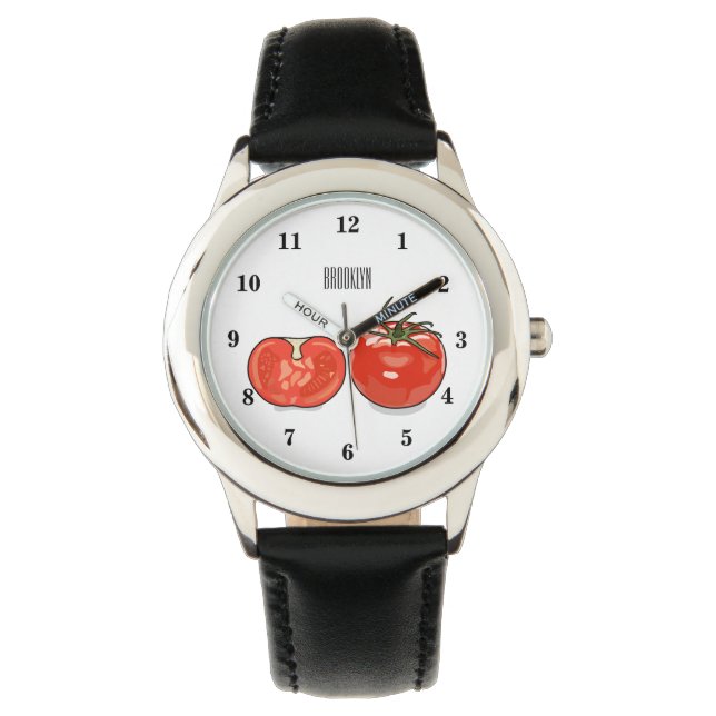 Abbildung des Tomaten-Cartoon Armbanduhr (Vorderseite)