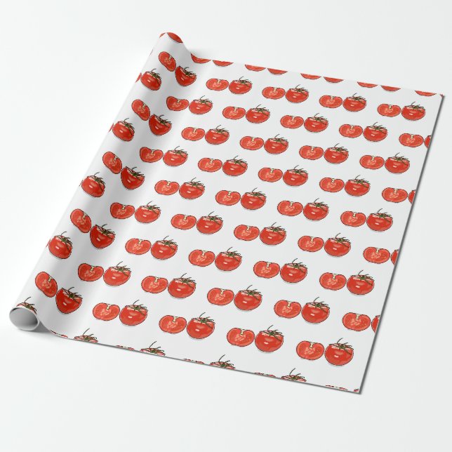 Abbildung des Tomaten-Cartoon Geschenkpapier (Ungerollt)