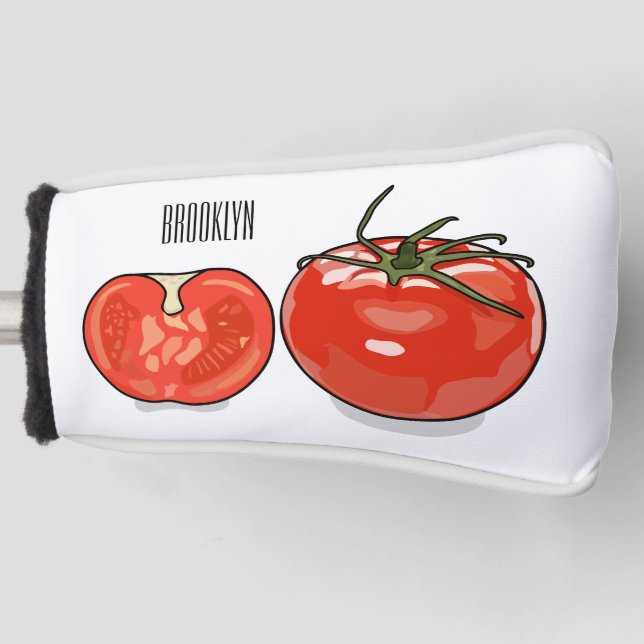 Abbildung des Tomaten-Cartoon Golf Headcover (Vorderseite)