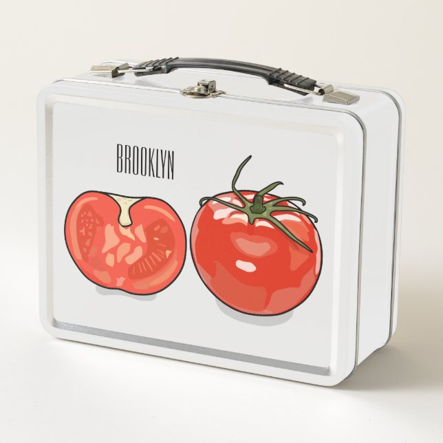 Abbildung des Tomaten-Cartoon Metall Brotdose (Vorderseite)