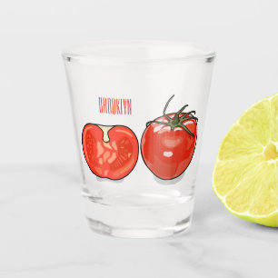Abbildung des Tomaten-Cartoon Schnapsglas
